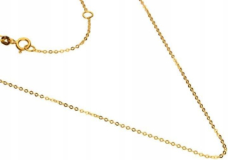 Zlatá retiazka 585, DIAMANTOVÁ UHĽOVÁ VÝplet, 45 cm, módna väzba na darček